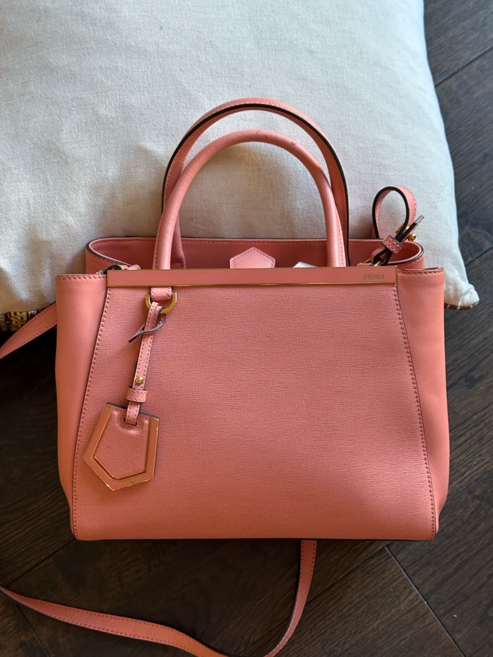 FENDI Pink Leather Petite Sac 2jours Elite Tote Bag